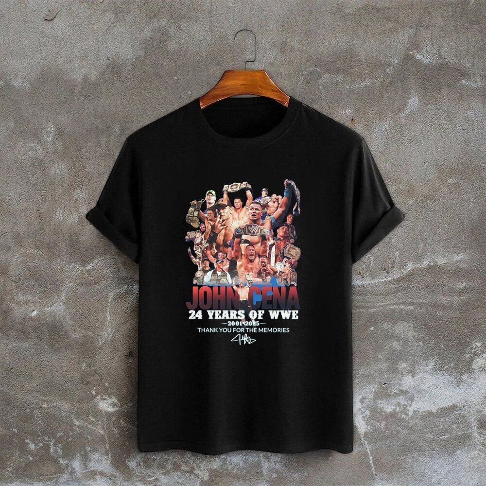John Cena 24 years of WWE 2001-2025 Thank You Tshirt